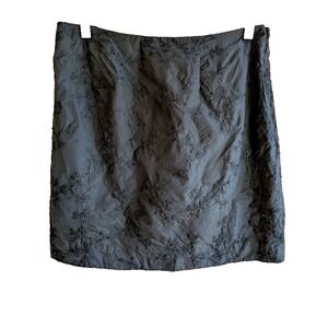 Ann Taylor Mini Skirt 12P 100% Silk Embroidered Beaded Bling Luxurious Coquette